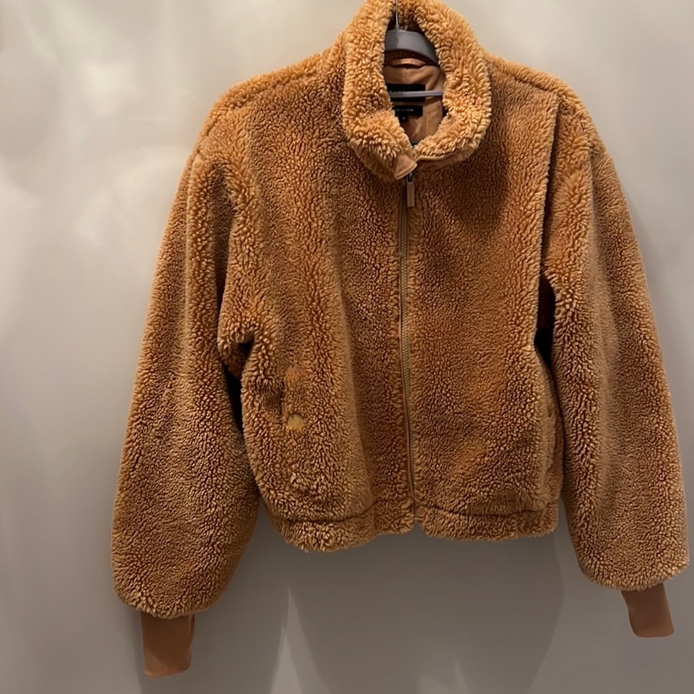 Camel faux fur jacket